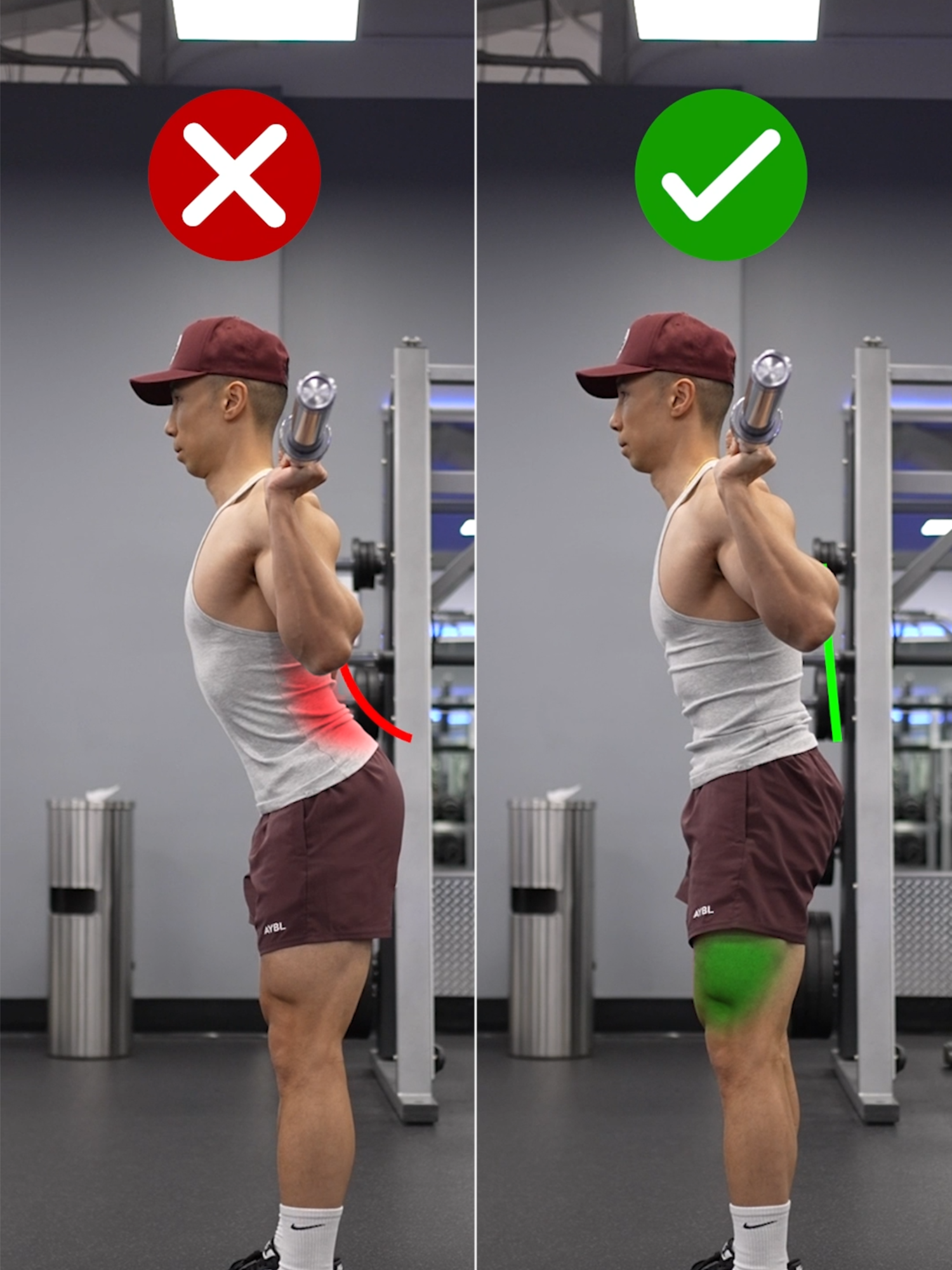 ❌ FIX THIS SQUAT MISTAKE! Stop over-arching your lower back during squats. It not only weakens your lift but also increases the risk of injury. ✅ Instead, maintain a neutral spine for a safer, stronger squat. Size & Shred Training program 👉🏻 deltabolic.com (link in bio) #squat #squatmistakes #squatform