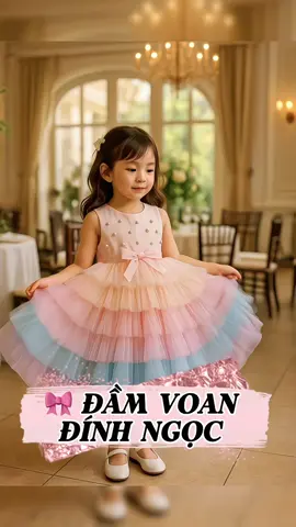 Thiết kế ngọc trai – nơ hồng nhẹ nhàng   Váy công chúa đúng chuẩn “bé yêu là nàng thơ” 🎀👸 #fyp #hottrend #vaytiecbe #thoitrangtreem
