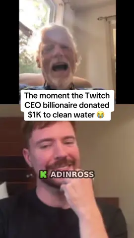 The moment twitch cei billionaire donated $1K to clean water #mrbeast #adinross #jynxzi 