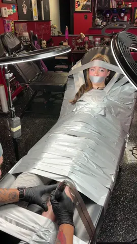 When polite reminders fail… duct tape doesn’t. 😌✌️ @Anthony Melice Tattoos @Emily Glass  #luckydevilletattoo #buffalotattoo #tattooskit #buffaloink #tattooshop 