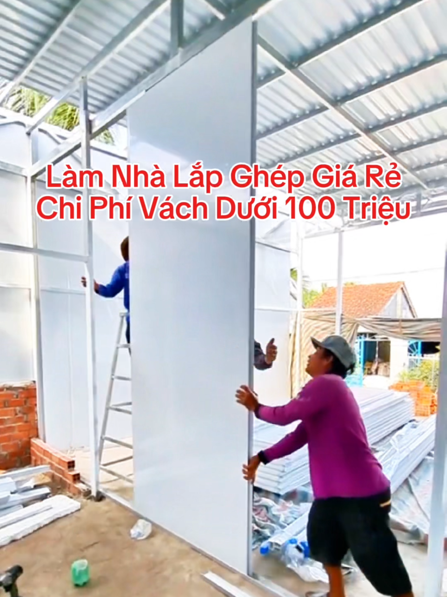 Làm Nhà Lắp Ghép Giá Rẻ Chi Phí Vách Dưới 100 Triệu #nhalapghep #xuhuongxaydung  #paneleps #lapghep #vatlieuxaydung #cachnhietthinhphat