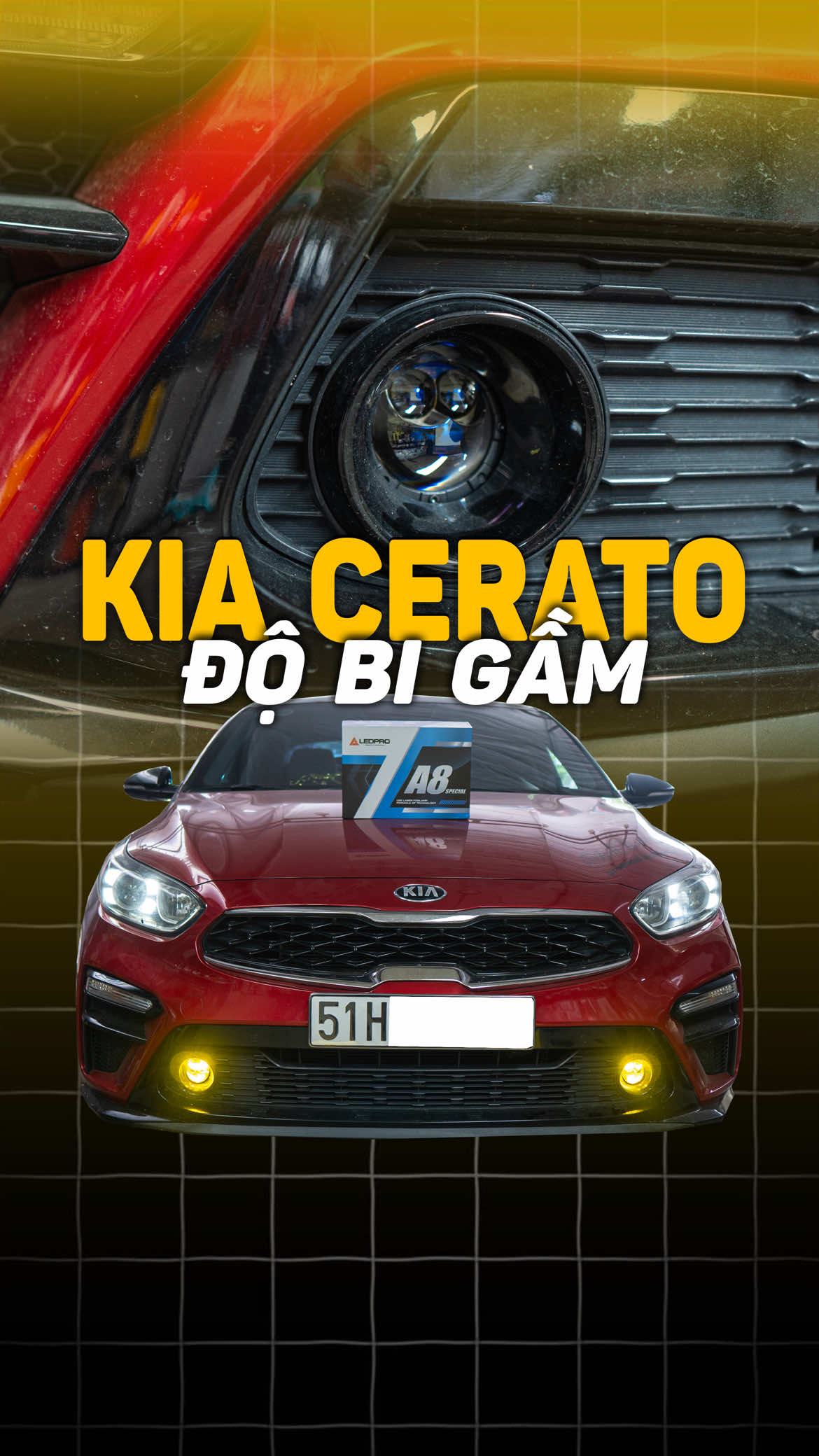 Độ bi gầm 2 inch cho Kia Cerato, 3 chế độ màu linh hoạt #thànhphongauto #dobigamoto 