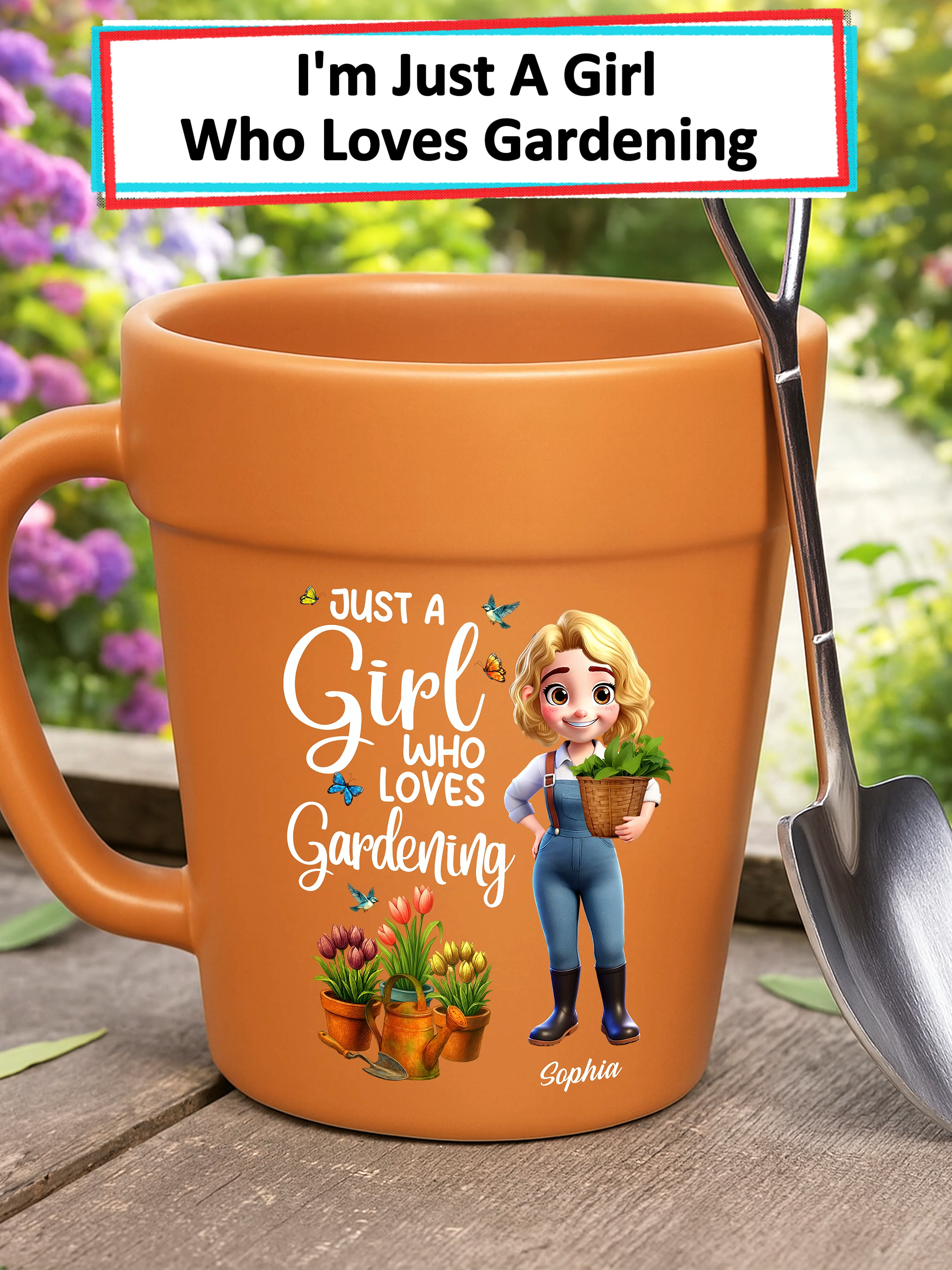 For her, the personalized plant pot ceramic mug. A blooming gift for garden lovers! #wanderprints #personalized #gifts #Summer #selfgift