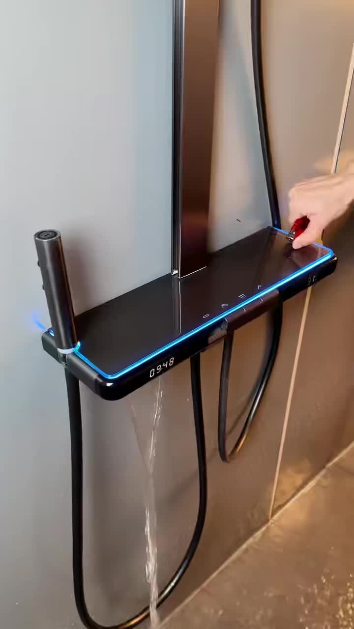 Digital Display Shower Set  4-in-1 With atmosphere light, refined copper body with 3-year warranty, wear-resistant and durable Shower Set Hot & Cold Shower Set Hot & Cold Shower Set with Faucet bathroom 