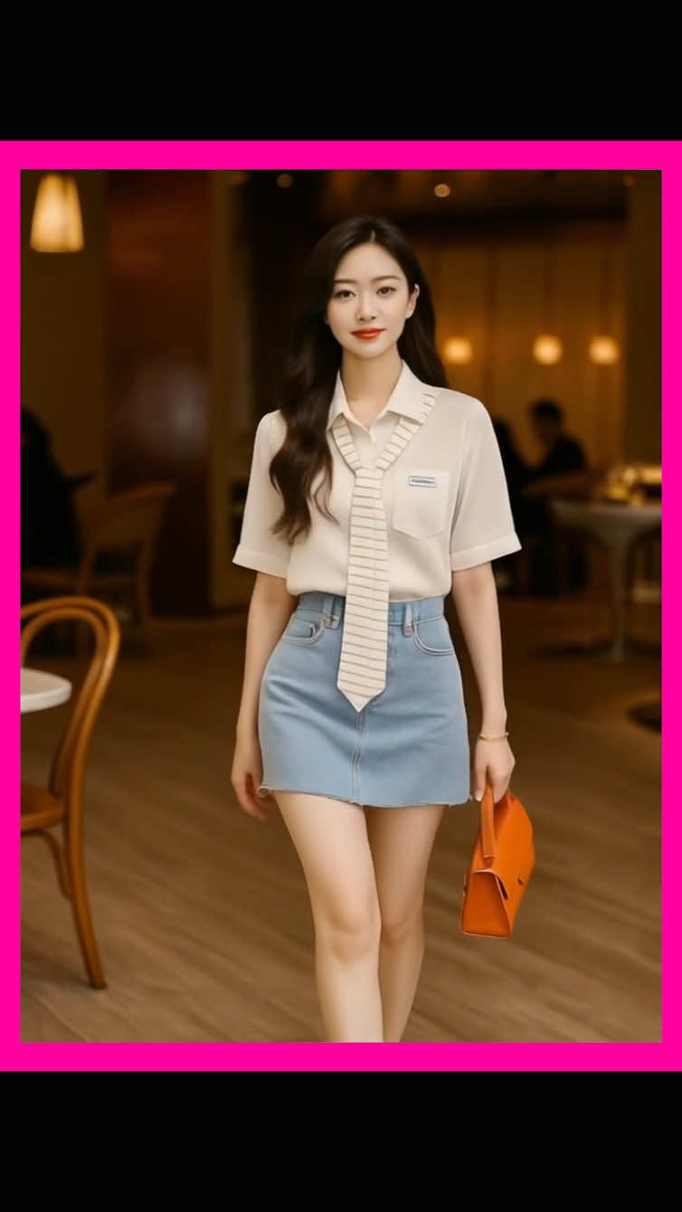 Áo sơ mi phối khăn kẻ sọc #thoitrangai #thoitrangai18 #xuhuong #xuhuong2025 #xuhuongtiktok #thoitrang #thoitrangnu #TikTokFashion #goclamdep #ouffits #aáoomiphoikhankesoc #aosominu 