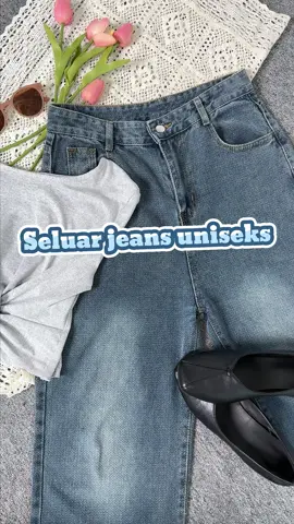 Cadangan seluar jeans longgar uniseks👗🔥 🕶️  #jeans#jeanshighwaist  #baggyjeans  #widelegjeans  #plussizejeans #jeanswanita  #seluarjeansmurah  #seluarcantik  #jeanswanitamurah  #seluarviral  #seluarpalazo  #seluarjeansperempuan #palazzo #plussizejean