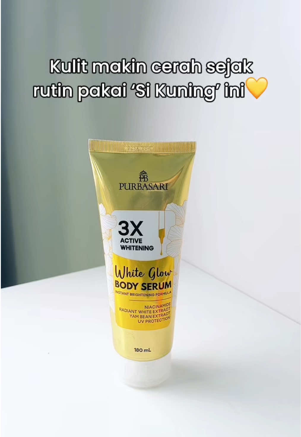 Kulit makin cerah sejak rutin pakai Purbasari White Glow Body Serum💛 #purbasari #bodycare #bodyserum 