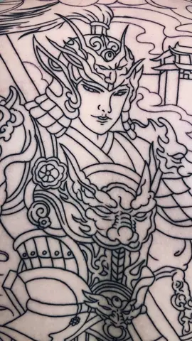 Khung full lưng Triệu Tử Long #xuhuong #xăm_hình_nghệ_thuật #triệuview 