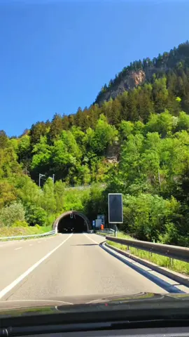 Switzerland beautiful road tunnel 💚 #switzerland🇨🇭 #travel #roadtrip #switzerland #aesthetic #scenic #nature #mountain #beauty 