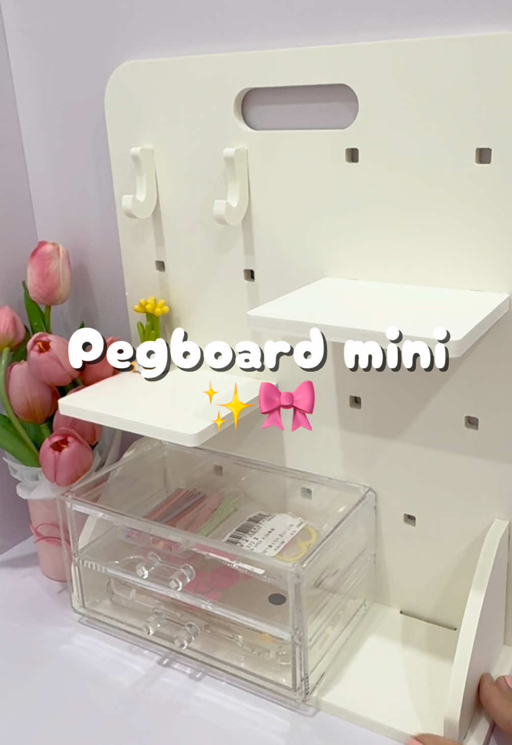 Kệ để bàn xinh iu lắp ráp siêu dễ✨🎀 #review #xuhuongtiktok #pegboard #decor 