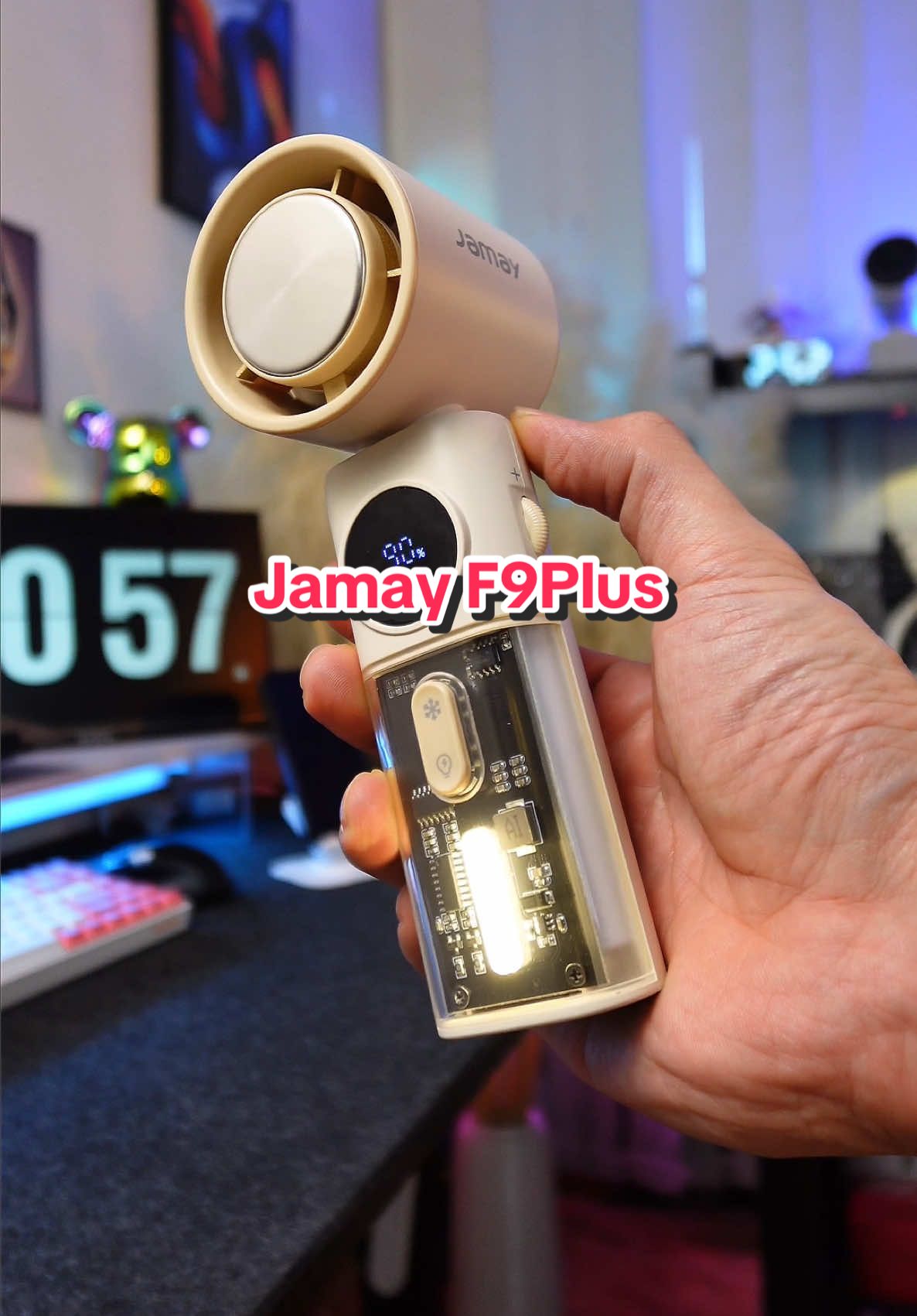 Quạt cầm tay Jamay F9Plus, thiết kế đẹp, gió mát, pin trâu #ongbobaconreview #LearnOnTikTok 