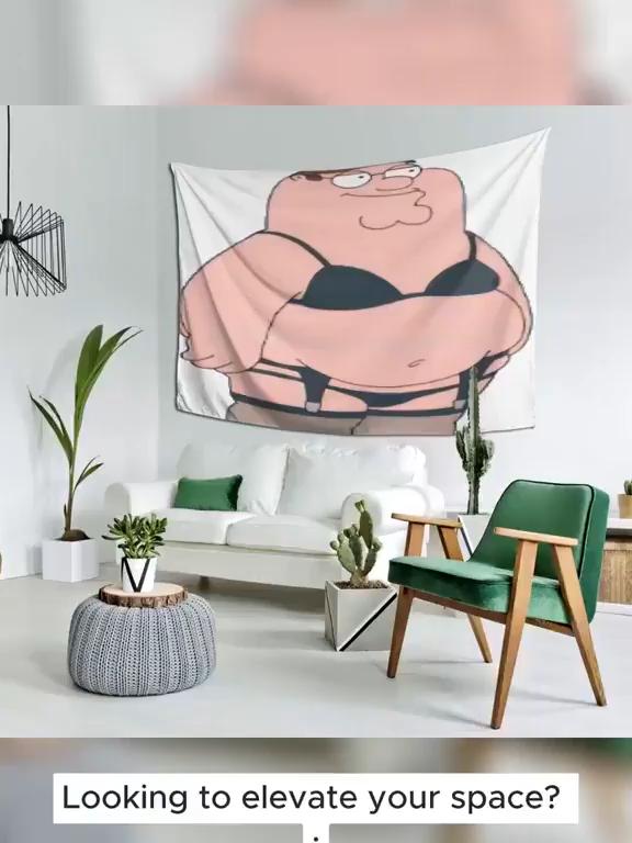 Peter Griffin Album Cover Tapestry - Soft Peach Beige Polyester Wall Hanging, Lightweight and Machine Washable Home Decor for Bedroom, Living Room, Dormitory - No Power Required, Album Cover Wall Art 60X40 Decoration Gift#fyp #tiktok #tiktokshop #fyppppppppppppppppppppppp