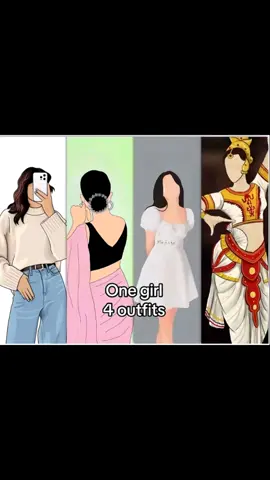 One girl 4 outfits💗🙊 #foryou #foryoupage #fyp #viral #trending #200k 
