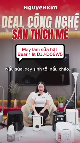 Nấu sữa hạt - xay sinh tố - nấu cháo cho bé - tự làm sạch sau khi nấu: Tất cả hội tụ trong Máy làm sữa hạt Bear DJJ-D06W5! Hãy đơn giản việc bếp cùng Nguyễn Kim nhé!  #maylamsuahat #maylamsuahatdanang #maylamsuahatbear #bear #yeubep #yeubepnghiennha #mayxaysinhto #giadungthongminh #giadungtienich #nguyenkim #fyp #xuhuong 
