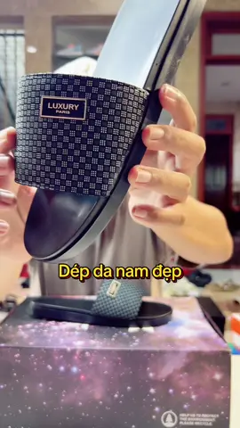 Dép da nam đẹp, sang, lịch sự mà giá rẻ đây ạ #manhgiay #depnam #depda #deple #depquaingang 