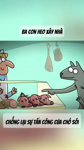 Heo xây nhà nhưng không chống lại được sói xám #hoathinh #cartoon 