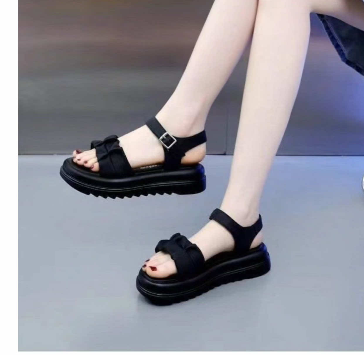 Summer 2025 new style platform thick-soled sandals,one-strap soft sole,versatile,casual,Roman women’s shoes for students #shoes #OOTD #2025new #fashion #sandal 