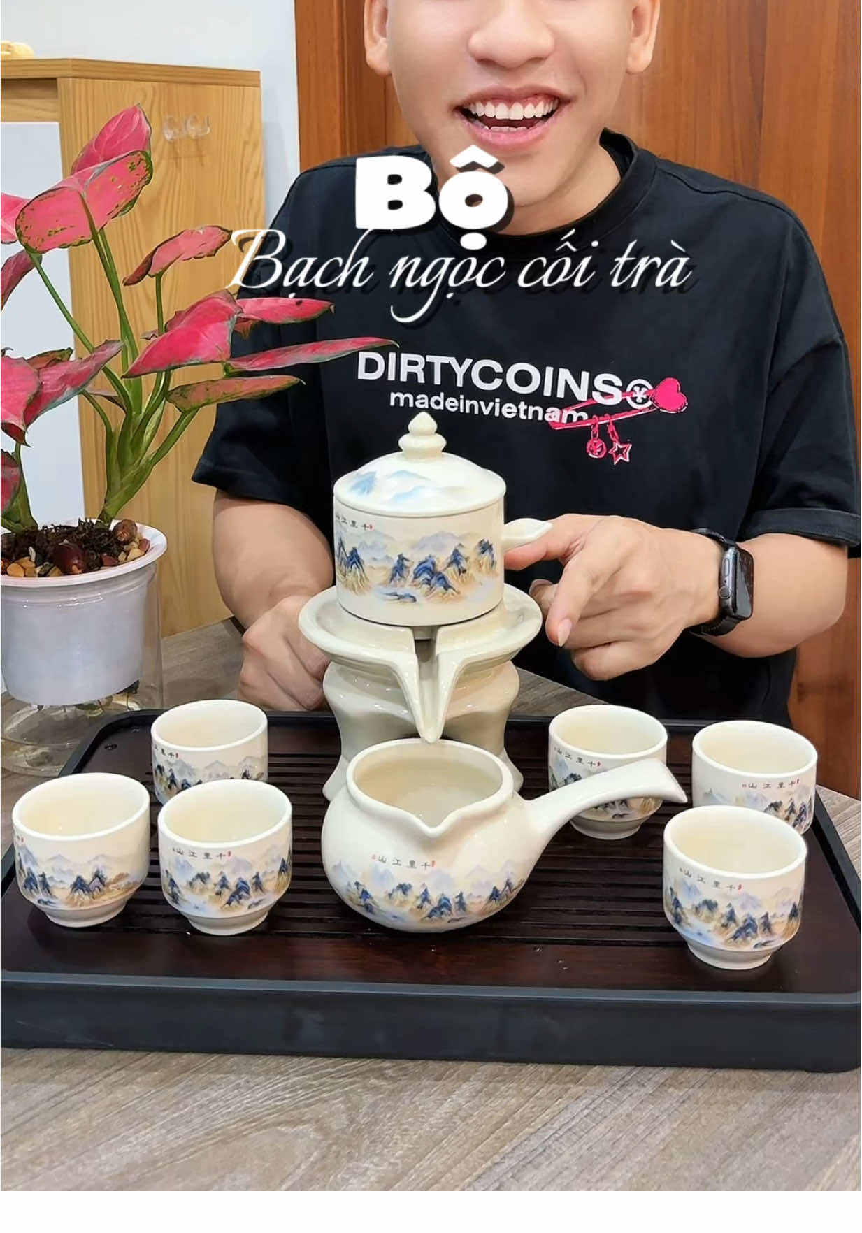 Bộ ấm chén Bạch ngọc cối trà #haohomhinh #boamchen 