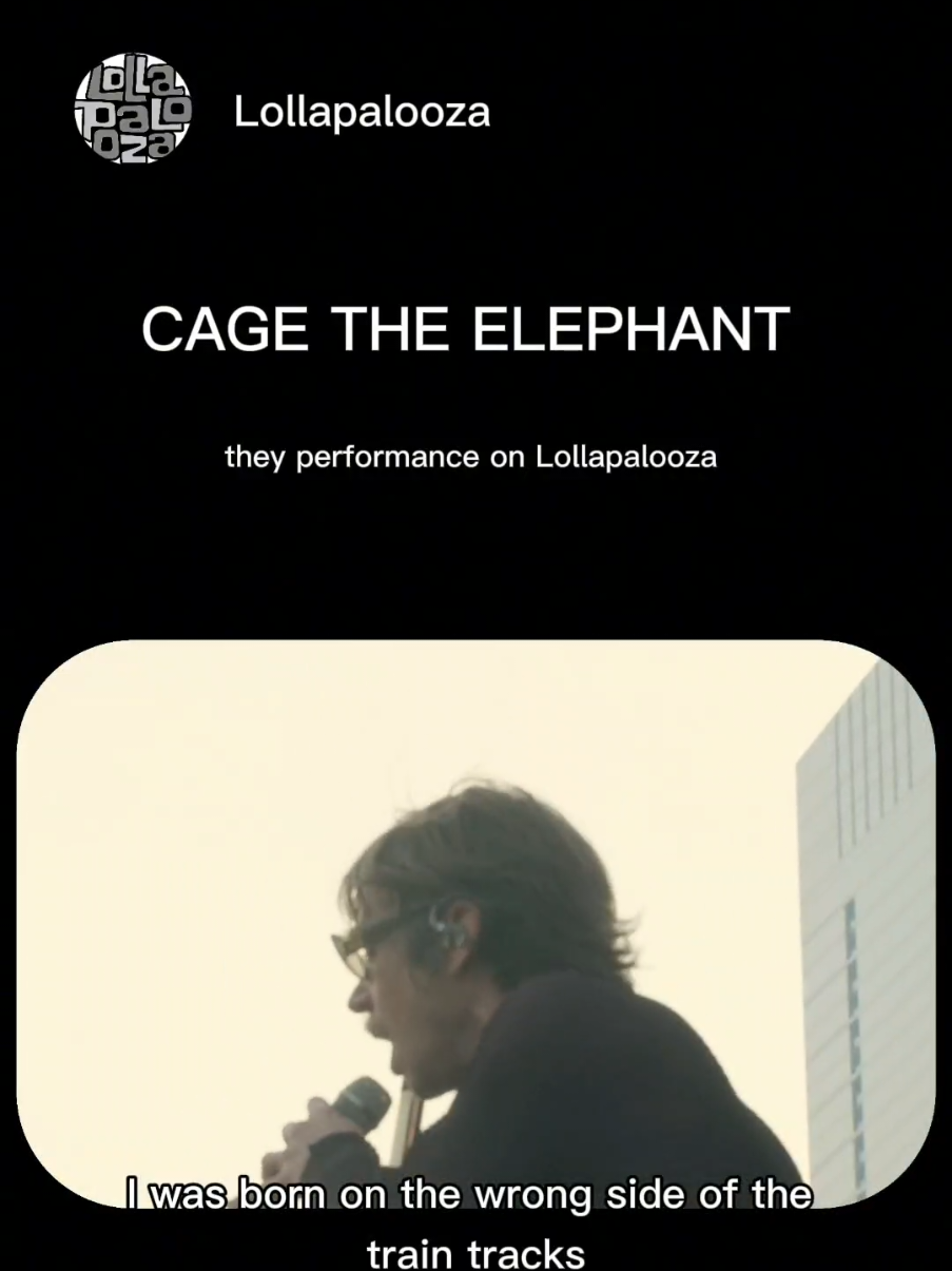 Born on the wrong side of the track.. @Cage The Elephant @Lollapalooza USA  #lollapalooza2025 #lollapalooza #song #foryou #fyp #music #cagetheelephantmusic #cagetheelephant 
