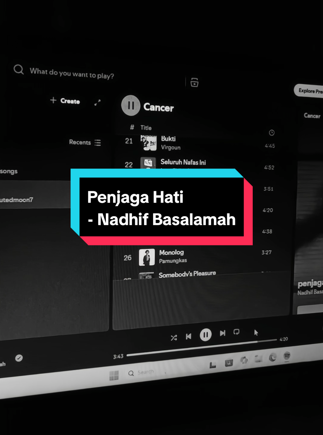 🎧🫀 link playlist spotify aku dibio ya🙌 #foryoupage #liriklagu #penjagahati #fyp #spotify 