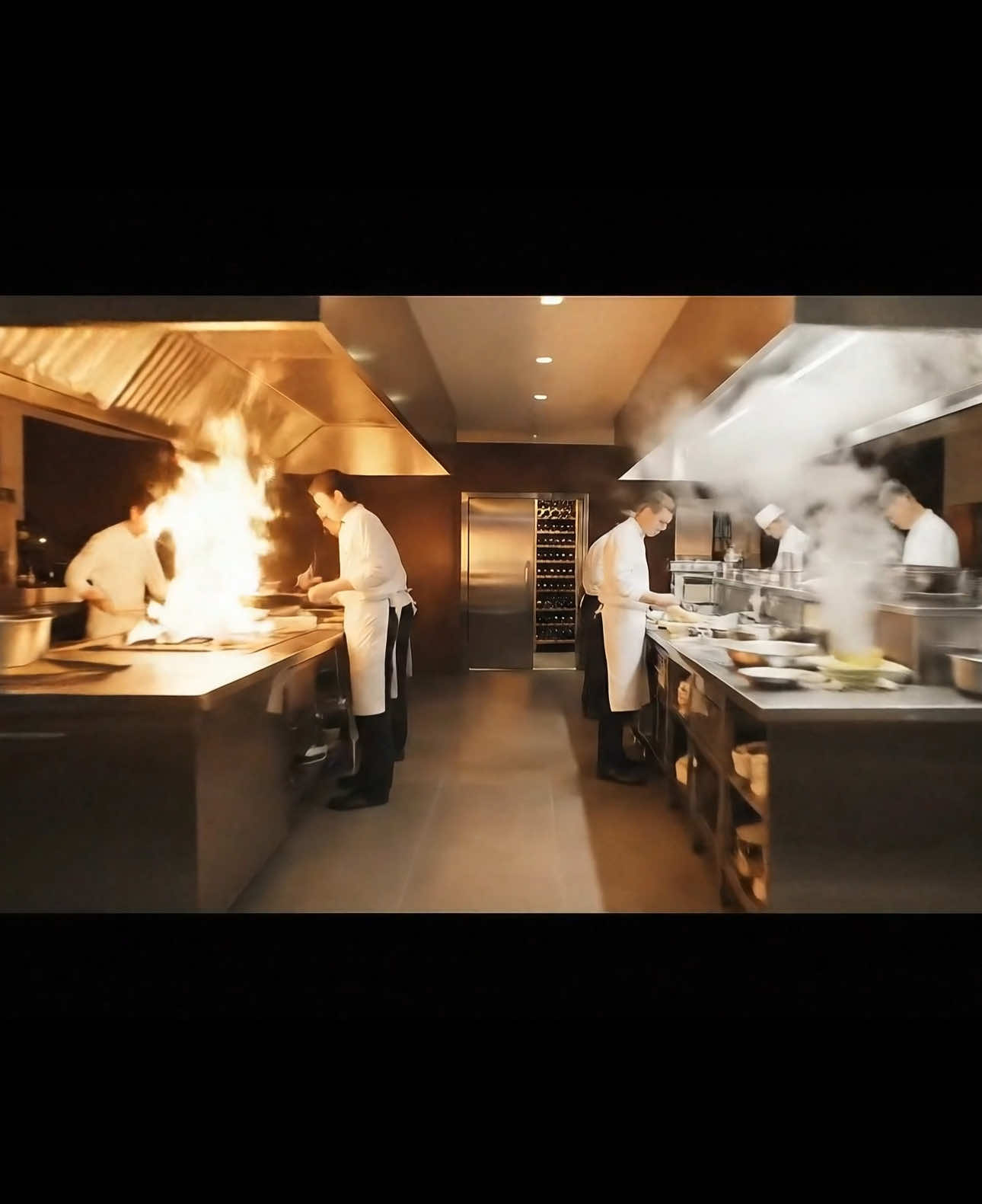 Prompt: Michelin Kitchen One-Take Rush