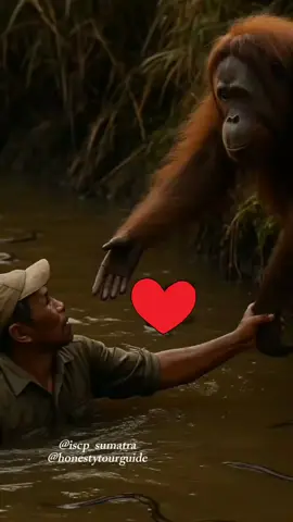 INSPIRASI Di saat kepekaan hati manusia hampir mati, hewan justru punya hati untuk menyelamatkan manusia. #orangutanborneo #Love #fyppage #introspeksi #selfreminder @Ariel Noah @honestytourguide @NOAH OFFICIAL @ISCP-Sumatra 