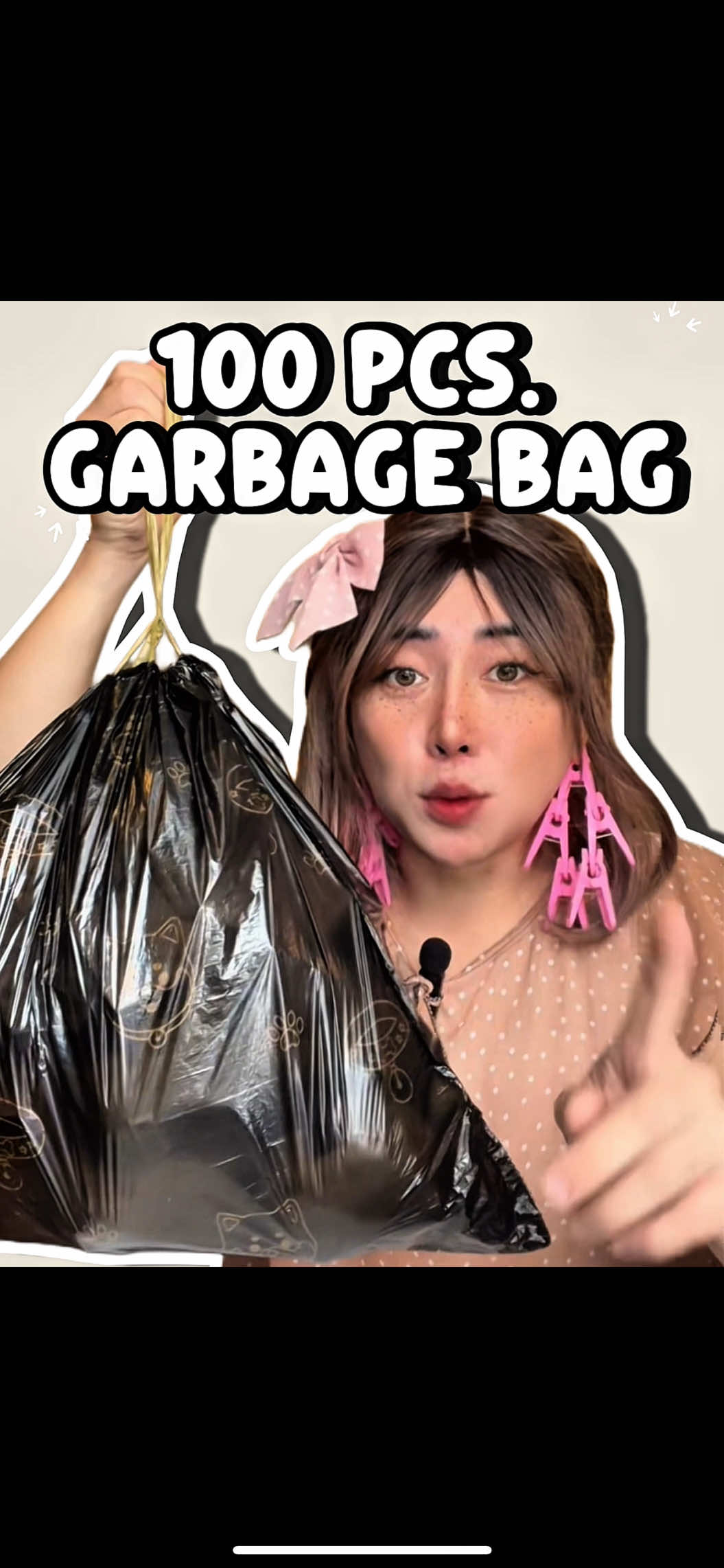 100 PCS na GARBAGE BAG na may TALI na! #drawstringgarbagebag #garbagebag #garbagebagwithstring #cleaningtips #homeorganization