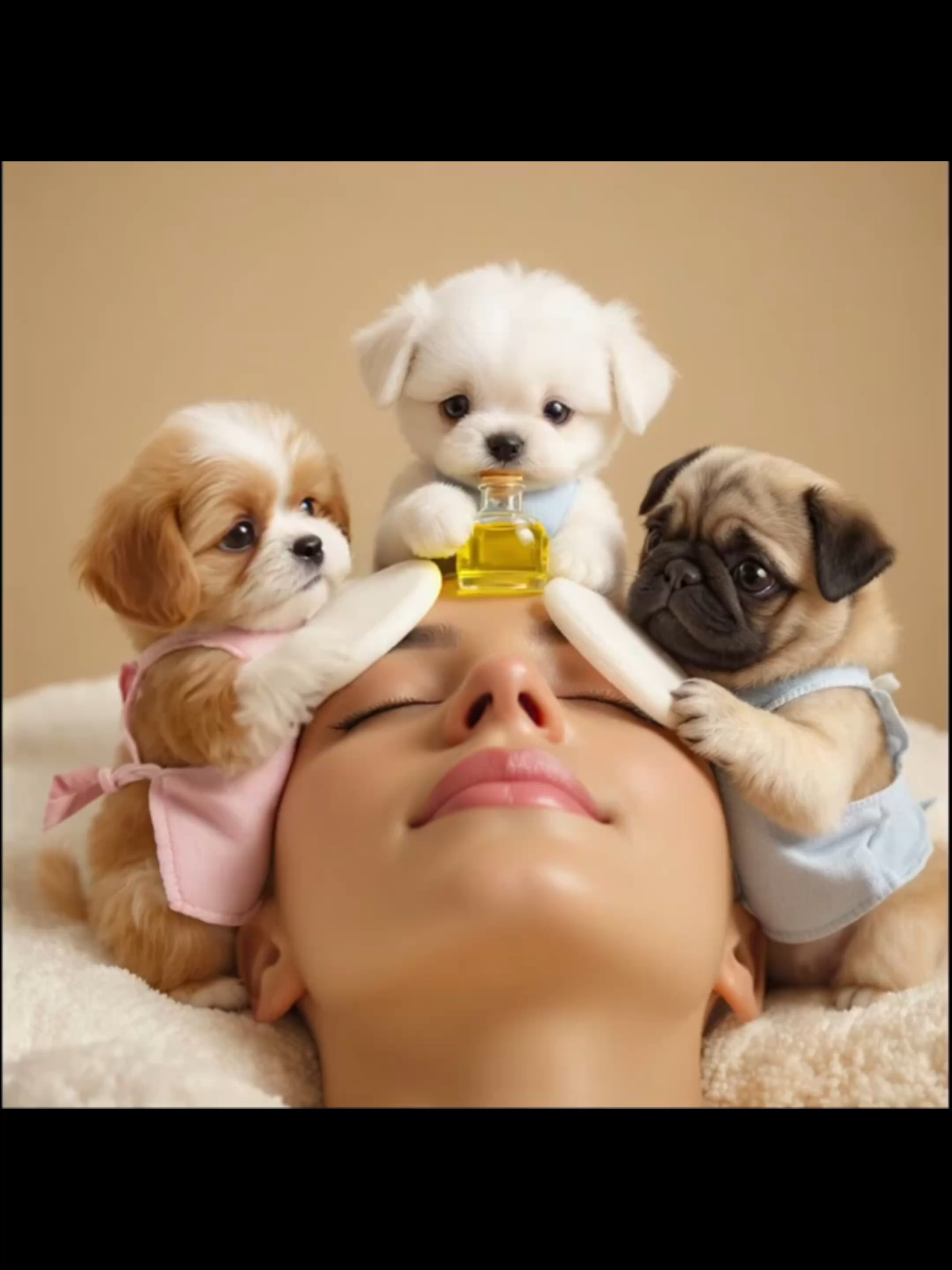 Wait for it... the world's cutest spa technicians just dropped! 🤯🐶✨ These AI puppies give the most satisfying facials and manis. My heart can't handle it! 🥹 #fyp #ForYou #Puppy #Cute #Satisfying #ASMR #Ai #viral #trending #dogsoftiktok