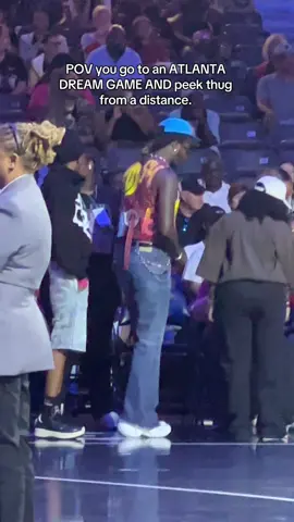 Who would’ve thought I’d see the goat at stud city festivities #fyp #atlantadream #WNBA #atlanta 