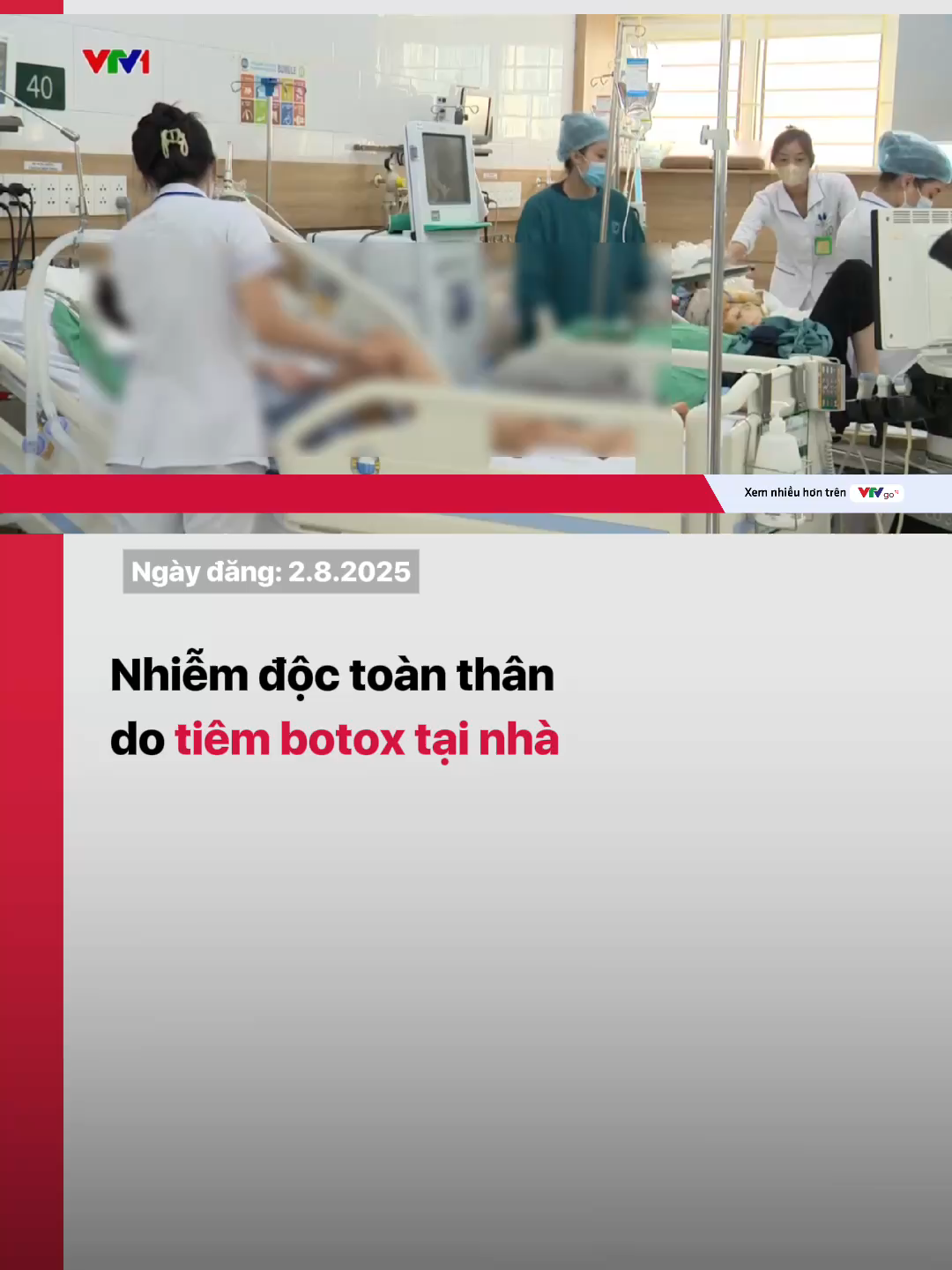 Tưởng đơn giản, tiêm botox tại nhà đang trở thành trào lưu làm đẹp đầy rủi ro. Một phụ nữ 34 tuổi phải nhập viện điều trị tích cực tại bệnh viện Bạch Mai (Hà Nội) trong tình trạng liệt cơ, suy hô hấp, sau khi được bạn tiêm botox không đúng kỹ thuật ngay tại nhà. #botox #tiembotox #liet #suyhohap
