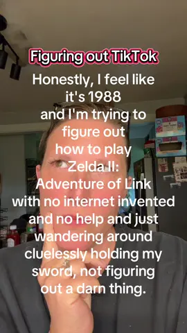 Honestly I feel like it's 1988 and I'm trying to figure out how to play Zelda II: Adventures of Link with no internet invented and no help and just wandering around cluelessly holding my sword, not figuring out a darn thing. #nintendo #tiktok #this #is #stupid 