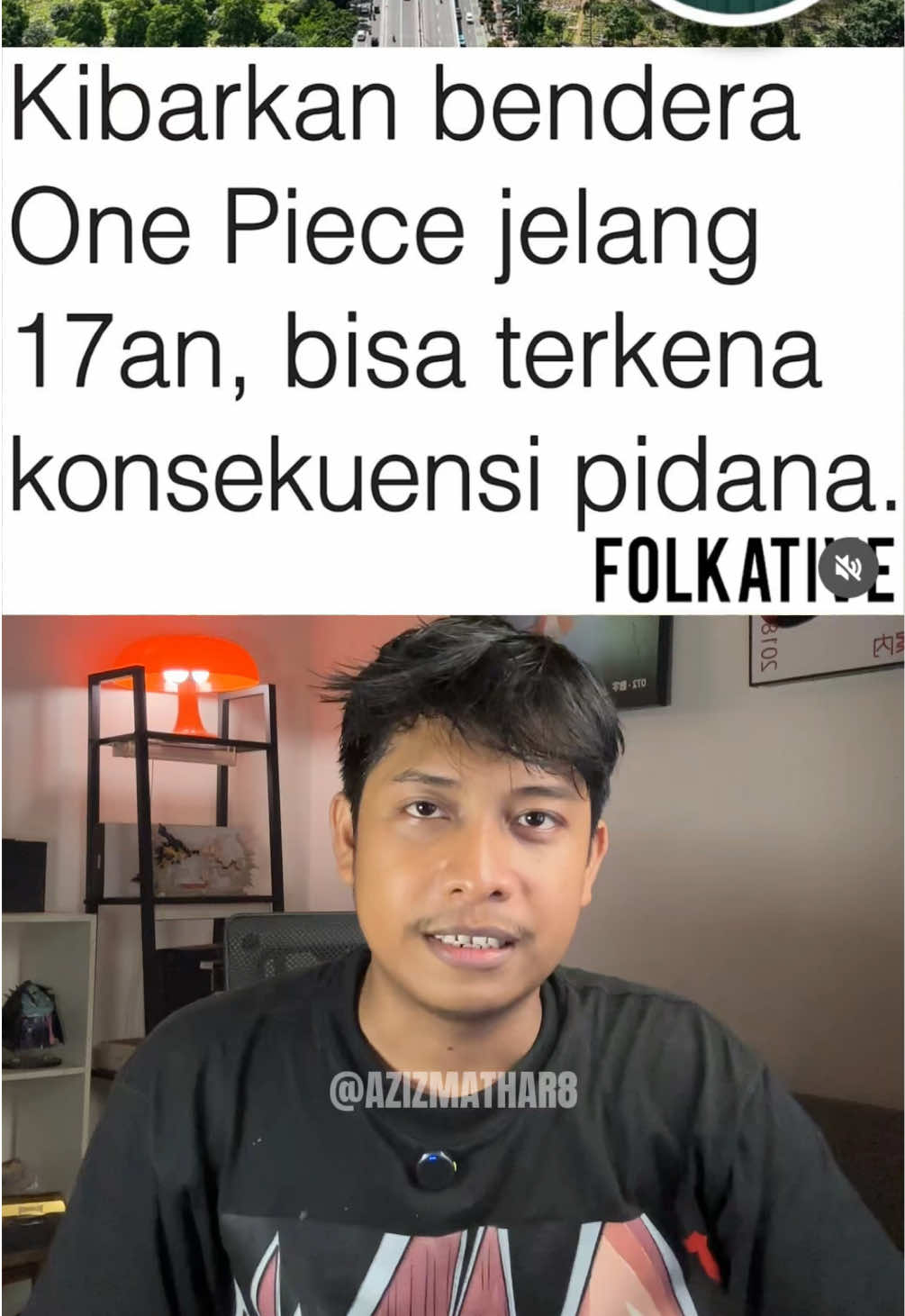 Kenapa harus dipidana kalo ini hanya bentuk kekecewaan kami terhadap pemerintahan yang ada? Bendera one piece itu simbol kebebasan, bentuk kekecewaan kami yang seolah di renggut sebagai warga negara. Kibarkan bendera one piece setinggi tinggi nya!!!  #azizmathar #onepiece #anime #wibu #wibuindonesia #monkeydluffy #mugiwara #luffy #oploverzz #oplovers #manga #mangaonepiece #komik #komikonepiece #animelovers #animeonepiece #otaku #teorionepiece #goldroger 