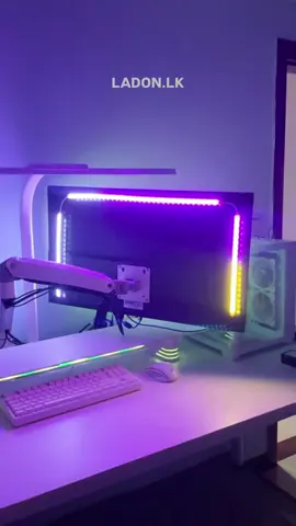 Gaming Strip Light Sync With PC .Available  Now 😍🇱🇰 ✅  Size  - 24' 27' 32' monitors  📍Offer Price-4500/- ✅Real time ARGB lights sync with your monitor for dynamic lighting effects. ✅Sound Reactive Effects - Syncs with music, game sounds, and movies for dynamic lighting. ✅Easy Installation comes with pre applied double tape ✅App Controlled Customization ✅Cash on delivery available ✅Deposit  ✅Online Transfer  #rgblights #rgb #red #srilanka #upgrade #journey #monitor #workstation #desksetup #gamingcommunity #gaming#pcbuild #pcmasterace #pcgaming #Gaming#ladonlk #srilanka #sync #argb