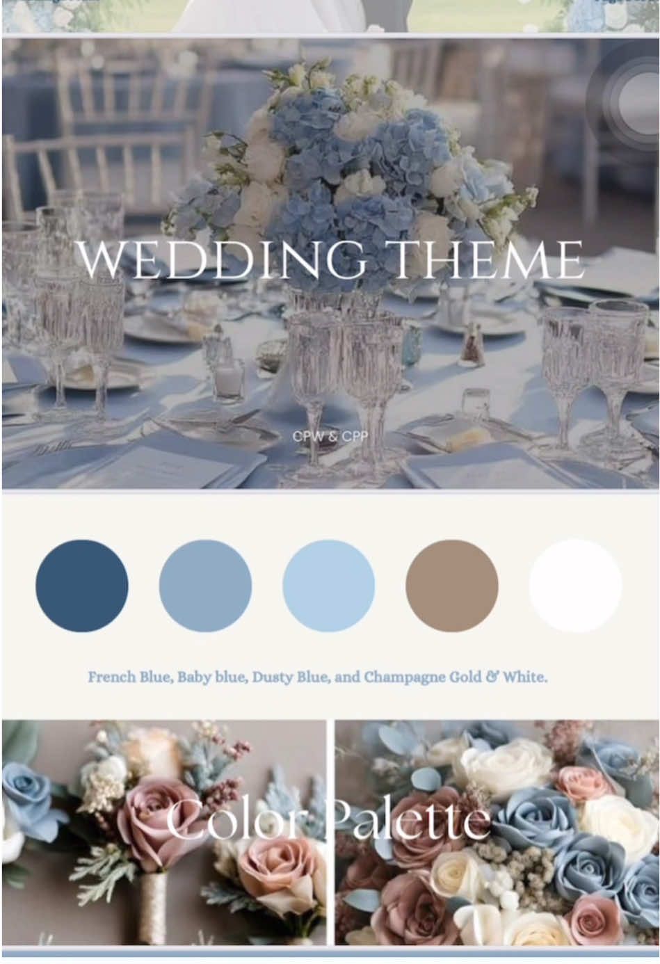 hiii bride & groom! yg mau moodboard tema french blue link di bio yaa 🩵 #moodboard #weddingmoodboard #moodboardwedding #weddingtemplate #weddingprep #weddingtrend 