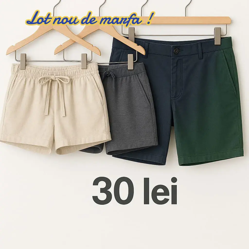 🩳 Pantaloni scurți damă & bărbat – 30 lei Confort și stil pentru zilele călduroase! 👩‍🦰 Pentru damă: Texturi lejere, talie elastică Design feminin, ideal pentru plajă sau oraș