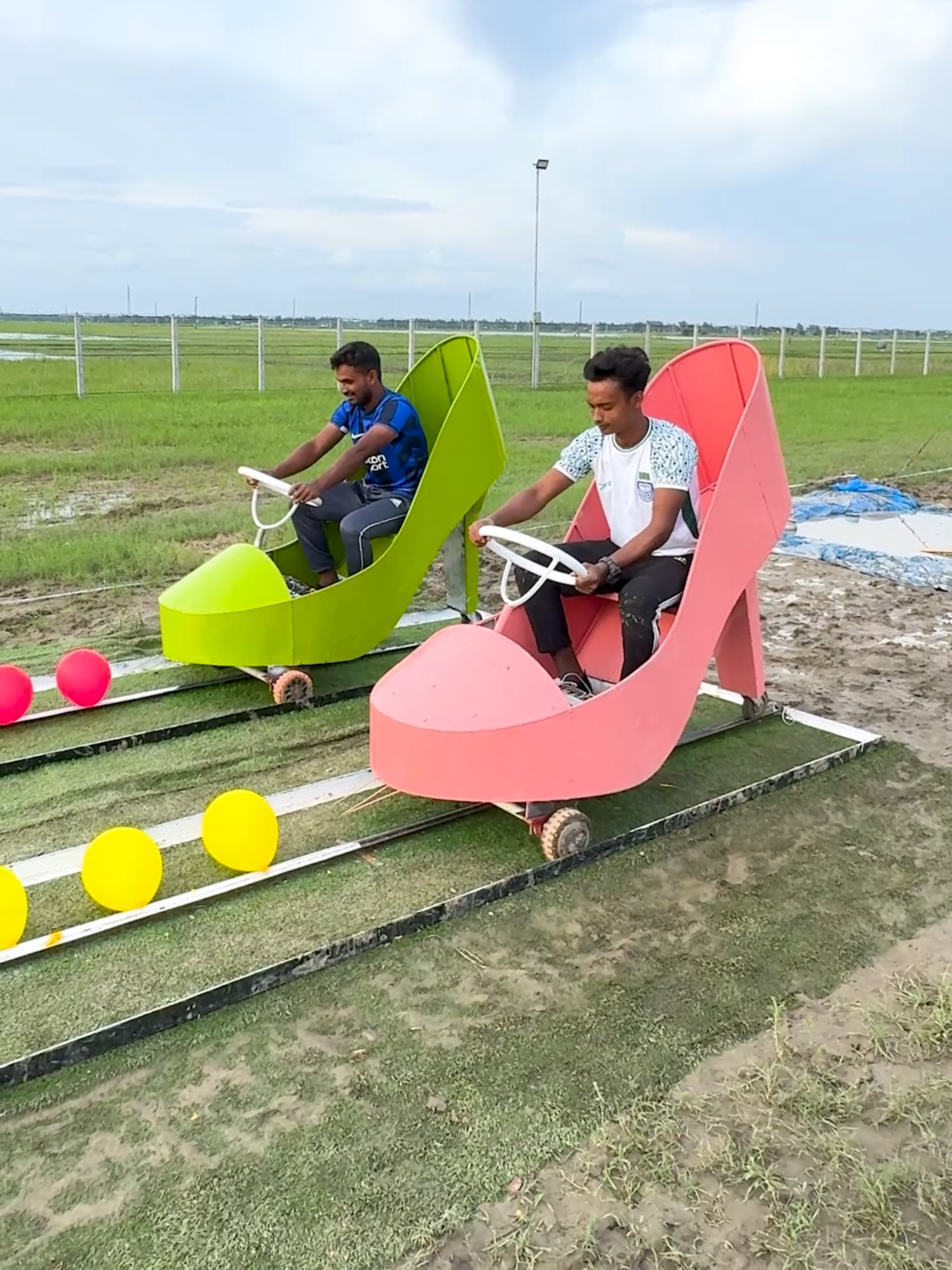 from racing in high heel carts to some slippery soccer challenges, this game looks like so much fun ! who wins in the end ? #SportsOnTikTok #TikTokTainMent