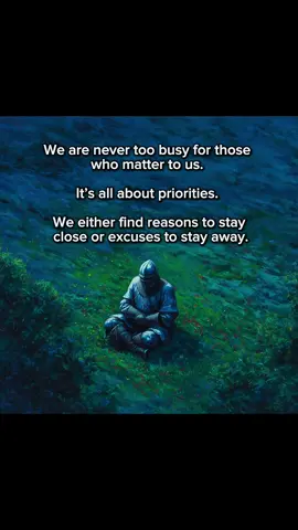 We’re never too busy for the people who truly matter It’s never about time It’s always about priorities We make space for who we care about We show up without being asked We reach out without needing a reason Because when someone matters You don’t wait for the perfect moment You find reasons to stay close And when they don’t You offer excuses Silence Distance And call it life But the truth is Effort is always a choice Follow @wisewisdomofficial for more