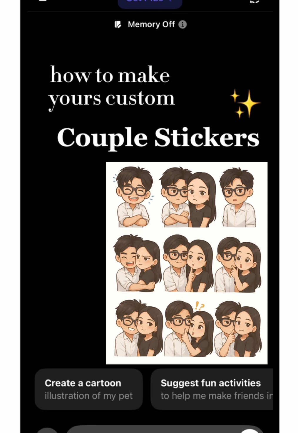 making couple stickers, using ChatGpt ✨💗 #cutestickers #chatgpt #coupletok #sticker 