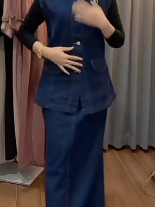 Kalila Oneset Vest Jeans Atasan Dan Rok By Lanre Setelan Denim