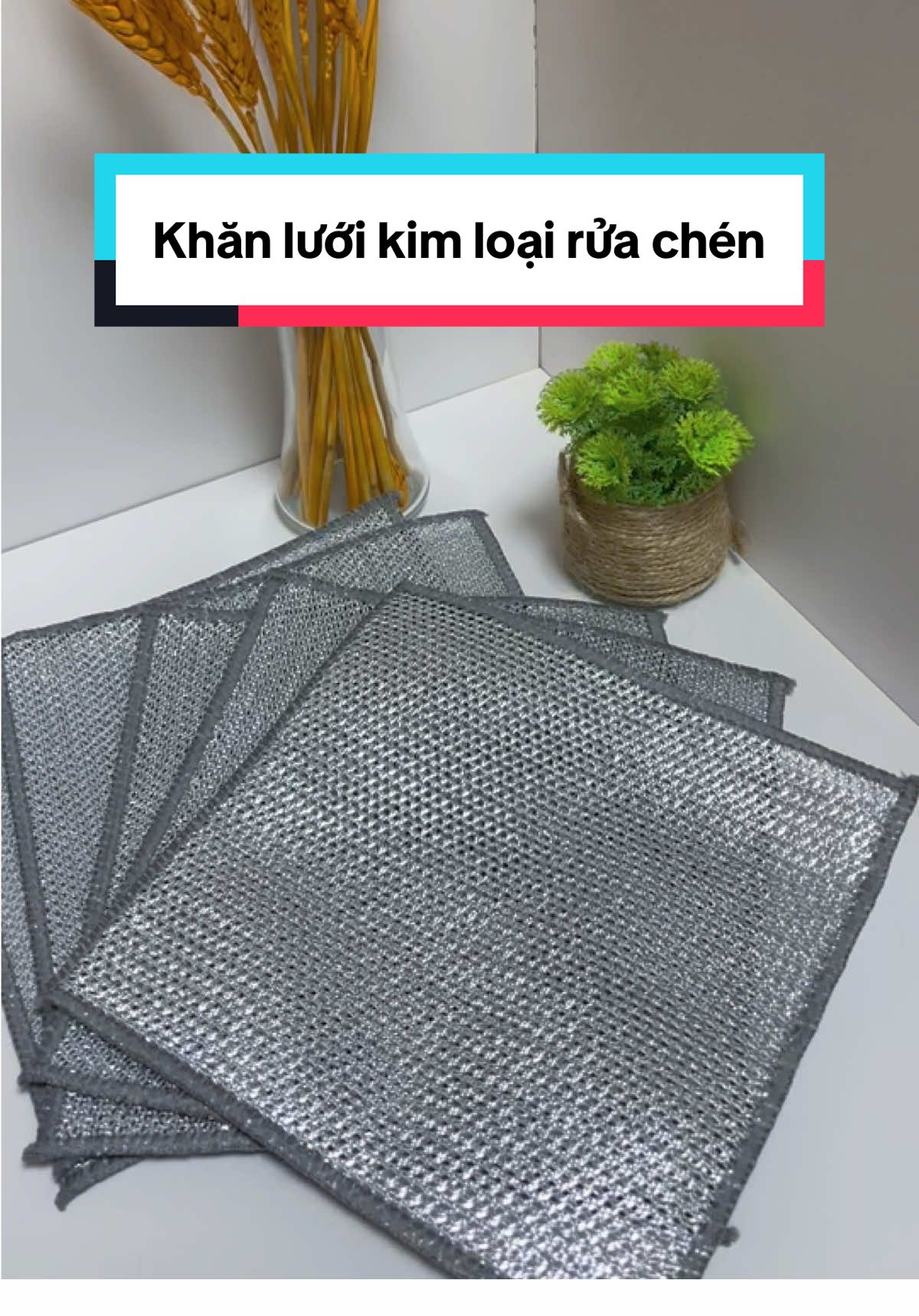 Khăn lưới kim loại rửa chén, bát. Loại 2 lớp, tạo bọt tốt, khó bị dính thức ăn thừa. #khanluoikimloairuabat #khanluoikimloai #khanluoiruachen #luoikimloai #ruachen #xuhuongtiktok #noitro 