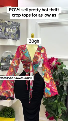 Hi loves I sell pretty hot thrift crop tops for as low as please join me on WhatsApp and Instagram for more WhatsApp:0530525841 Instagram: umiescollection                            #fypシ゚ #thriftwears #ladiesthrift #viralvideos #croptop #foryoupage❤️❤️ #thrift 