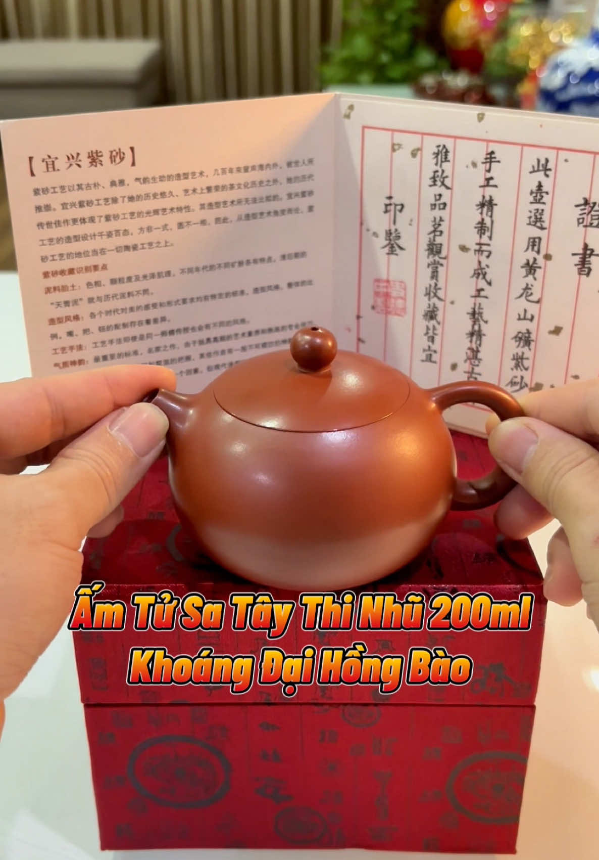 Ấm Tử Sa Tây Thi Nhũ 200ml Khoáng Đại Hồng Bào.#amtusa #amtusanghihung #amphatra #trashantuyet #chexanhthainguyen #amchenbattrang 