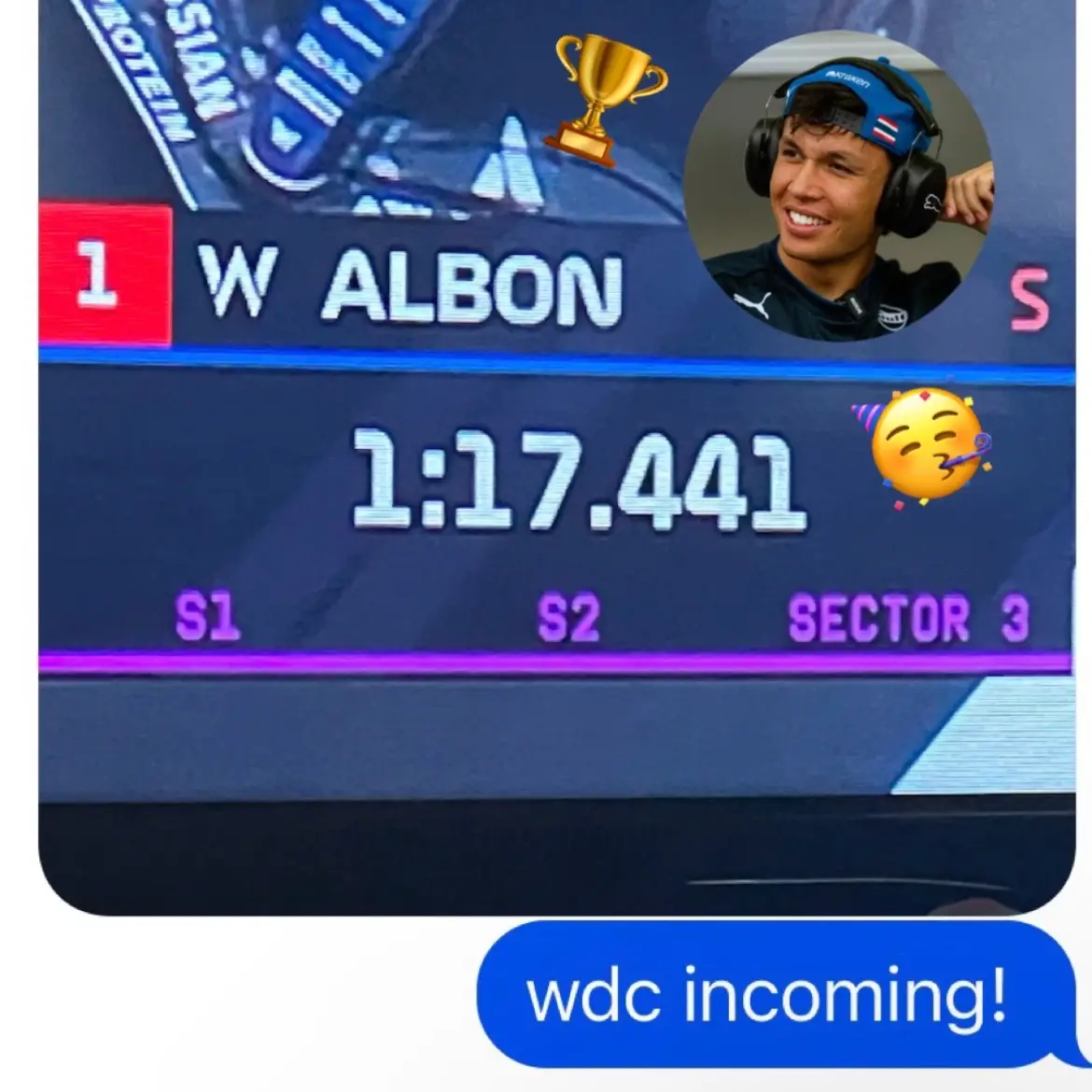 i didn’t specify what year tho 🤔 #alexalbon #formula1 #fyp 
