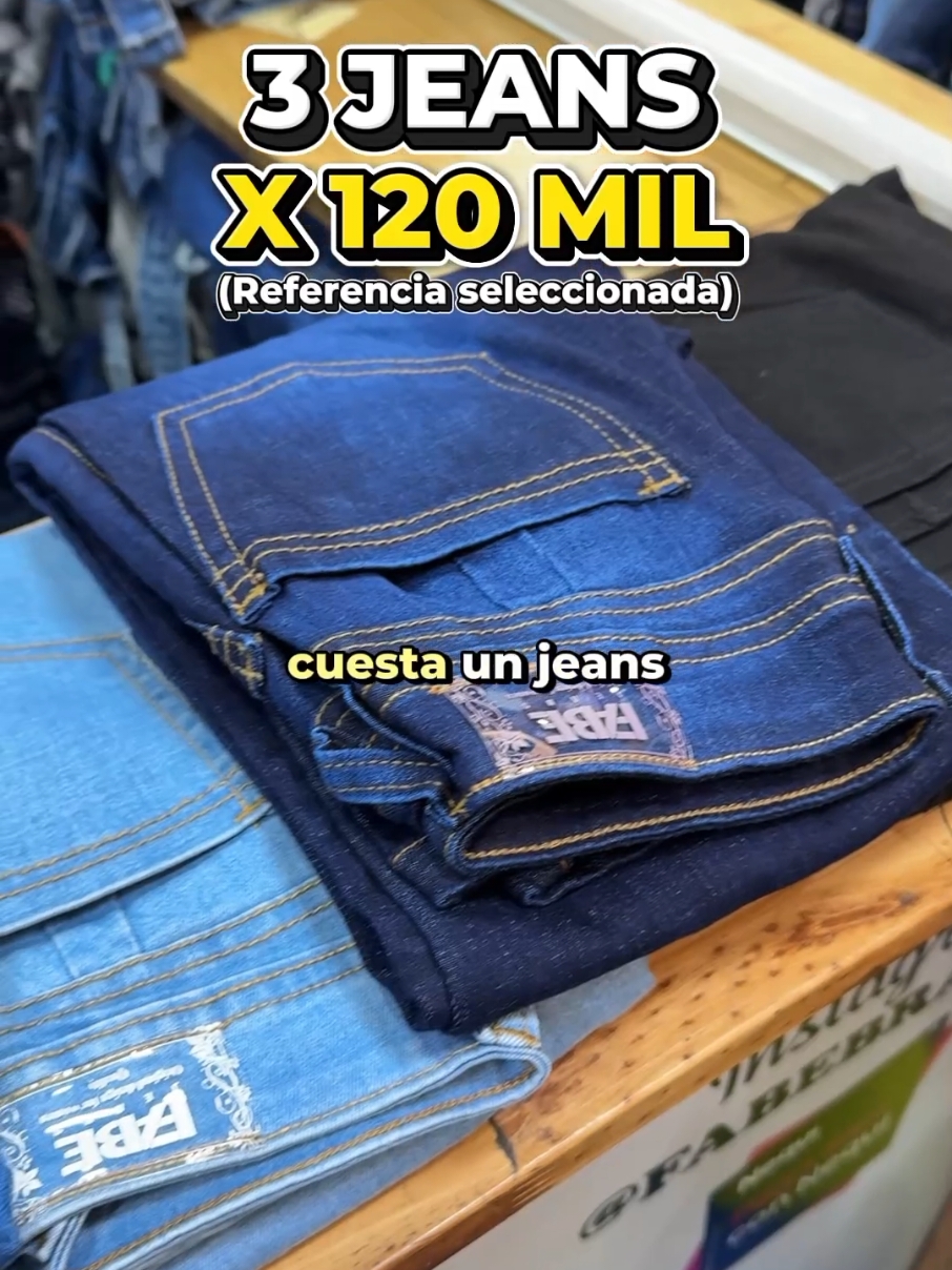 Promoción de jeans que puedes usar en el trabajo, para salir, para el día a día. Aprovecha la promoción de jeans de 3 jeans para mujer 120 mil pesos, en el centro de Bogotá. Estos jeans son los favoritos de nuestras clientas, ya que horman y resaltan ti figura, ocultando hasta los gorditos del abdomen. pero si no puedes venir a nuestro local escribenos 📱 que hacemos envios con pago contraentrega a todo el país. Mira nuestro catálogo, además también tenemos jeans skinny, jeans cargo, jean ochentero, jean wide leg, jean Mom fit. Pide nuestro catálogo y mira todos nuestros jeans, tenemos jeans desde 45 mil pesos para mujeres y hombres. Somos bodega mayorista en el madrugón de Bogotá. #promociones #jeans #moda #ropa #oufits #sanvictorinobogota 