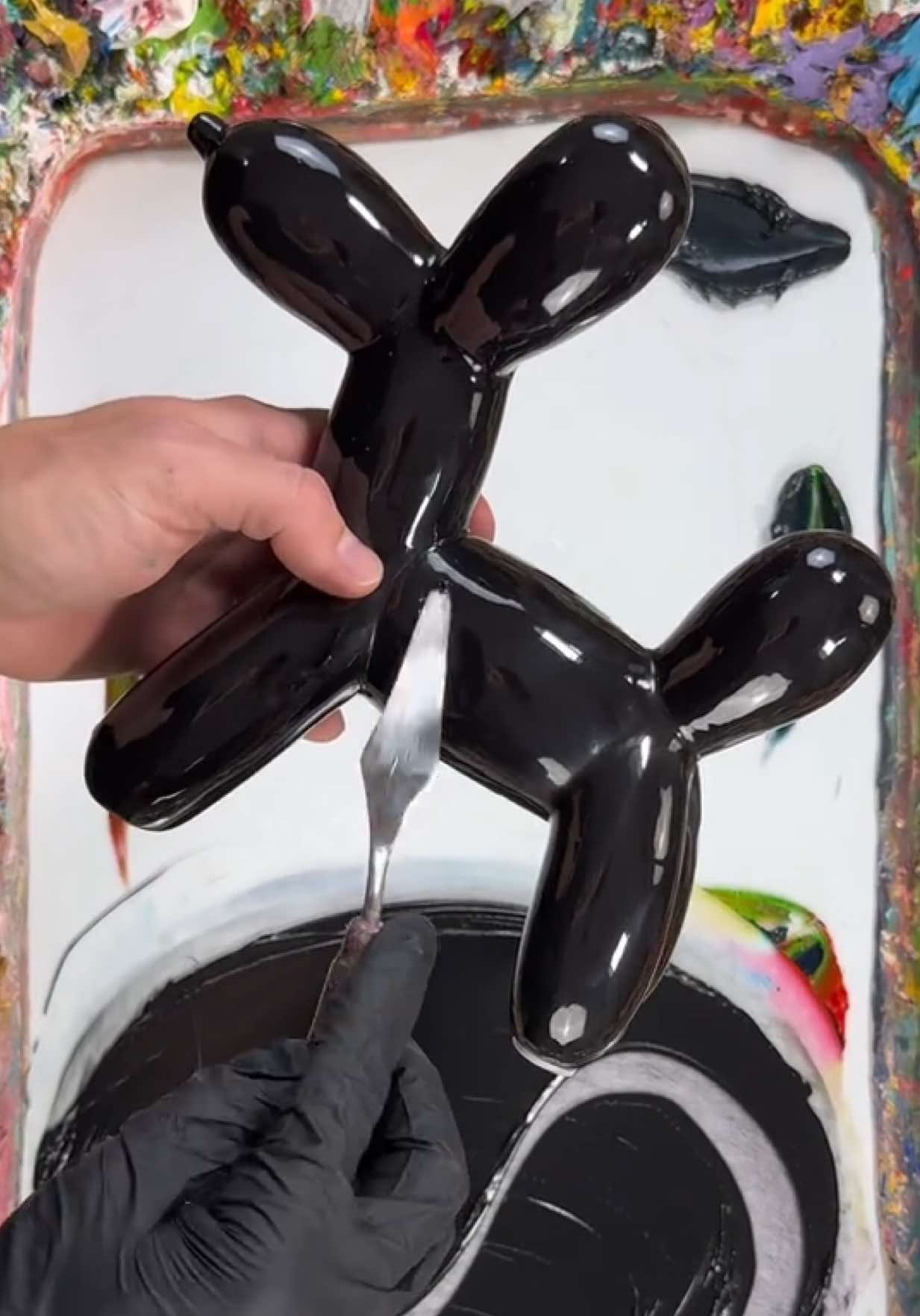 Black Balloon Dog (without using black) Color Match – Extended Cut #art #color #colormatch #oddlysatisfying 
