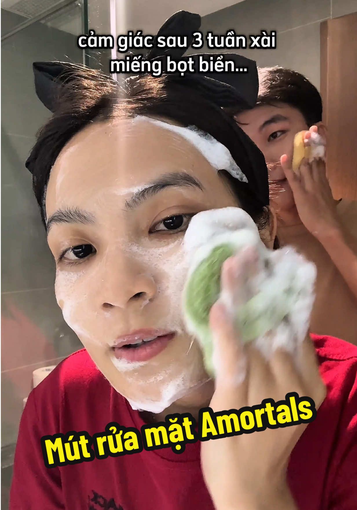 Bông mút bọt biển rửa mặt Amortals xài xong mới thấy 