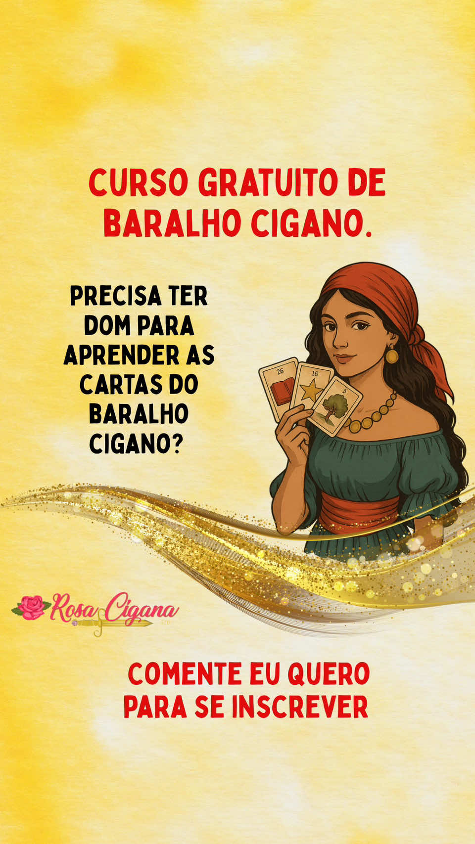 Se você quer aprender as cartas do Baralho Cigano GRATUITAMENTE comente EU QUERO e garanta sua vaga no Curso Aberto de Baralho da Caravana de Luz. 🪭💃🏼✨ Nossa aula inaugural será domingo, dia 03/08, às 10 da manhã. 🗝️🕯️ Entre no Grupo de Alunas. ☺️ #magiacigana #umbanda #espiritualidade #cigana #magia #baralhocigano #oraculos #oraculista #cartomante #cartomanteonline #oraculista
