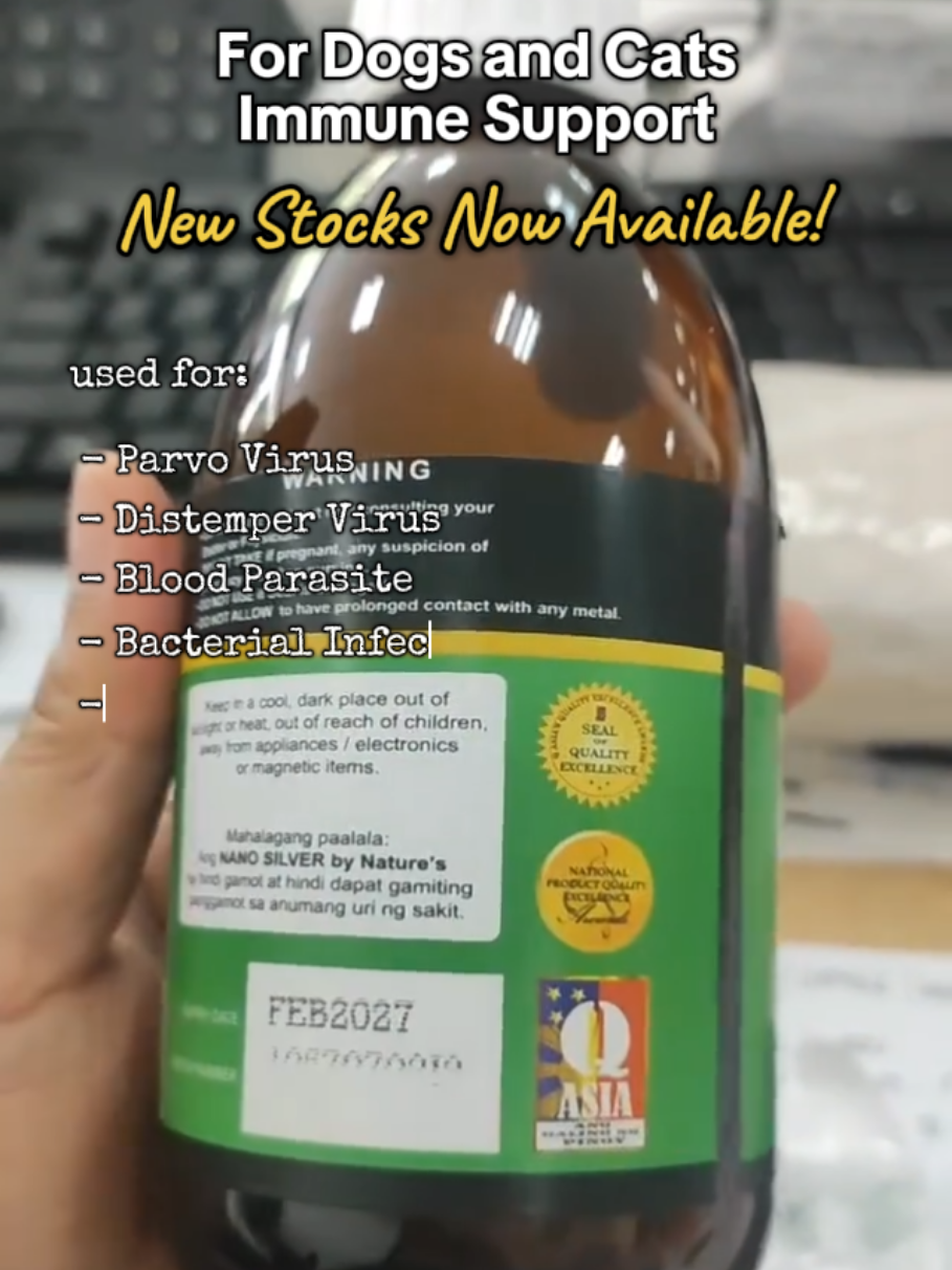 For dogs and cats immune support. Dogs with parvo, dogs with parvo symptoms or distemper dogs. Do not rely only on parvo home remedy. Use nano silver. New stocks available. #dogswithparvo #parvohomeremedy #parvosymptoms #parvovirus #distemperdogs 
