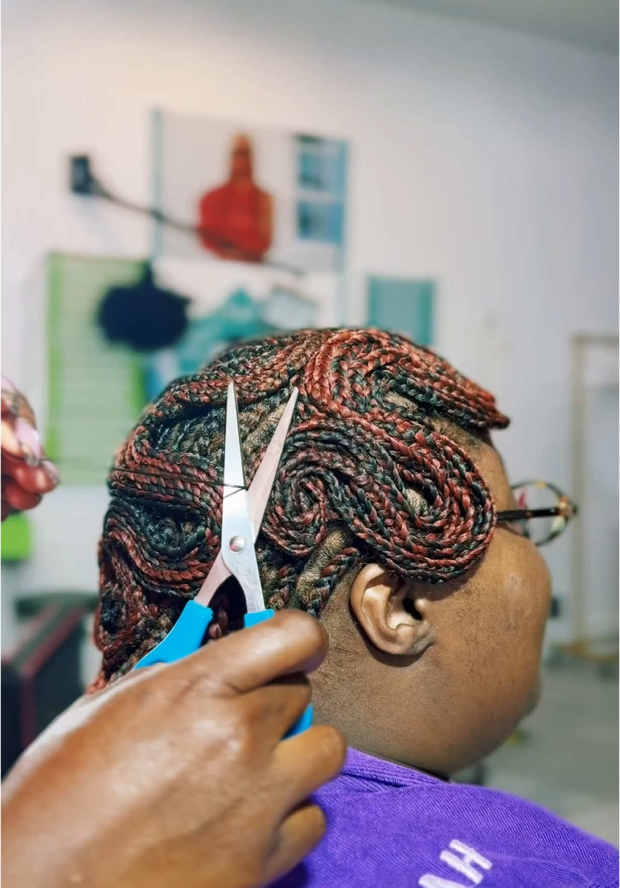 I love creating masterpieces at @hairbysusy #creativeupdo #cornrows #braids #africanhair #nycbraider #labraider #braidstyles 