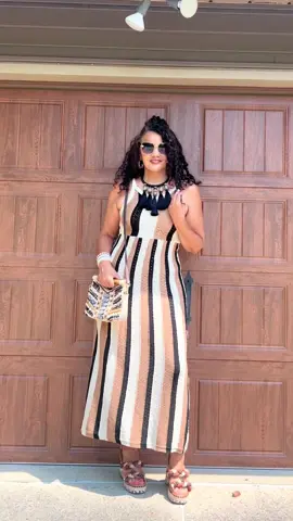 I love a crochet dress and this neutral striped dress is perfect way to transition into the fall season and this beauty is only$20. You can shop this at my LTK CURLYBYRDIE linked in profile #dresses #falltransition #midsizefashion #styleinspo #womanover50 #over40style #curvyfashiontips 